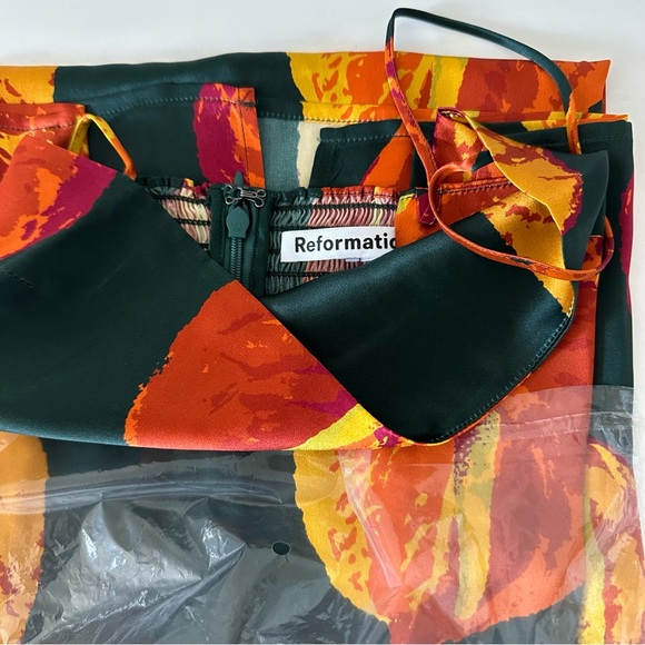 Reformation Frankie Silk Dress in Daiquiri - Picture 12 of 12